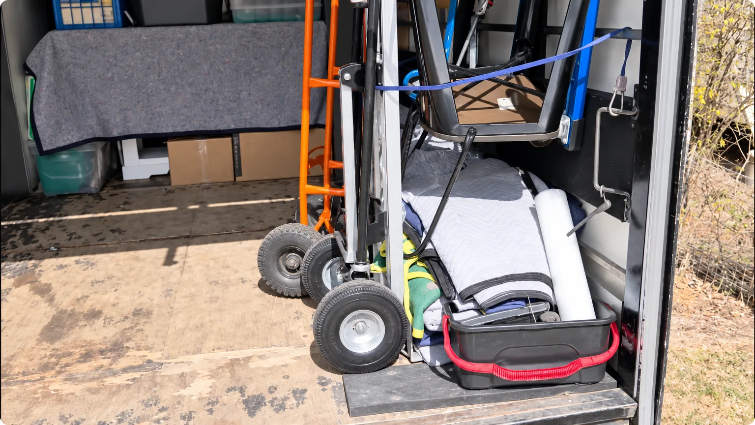 Movers completing a careful unloading sequence